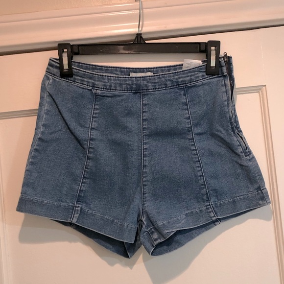 Semi High Waisted Jean Shorts - Picture 1 of 7